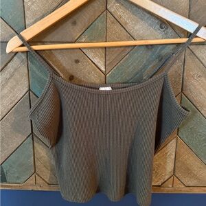 No Boundaries Olive Ribbed crop top Tank
